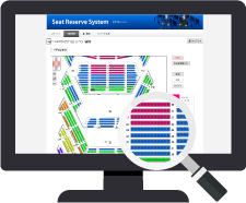 座席予約システム 視覚的でわかりやすい操作画面 イメージ